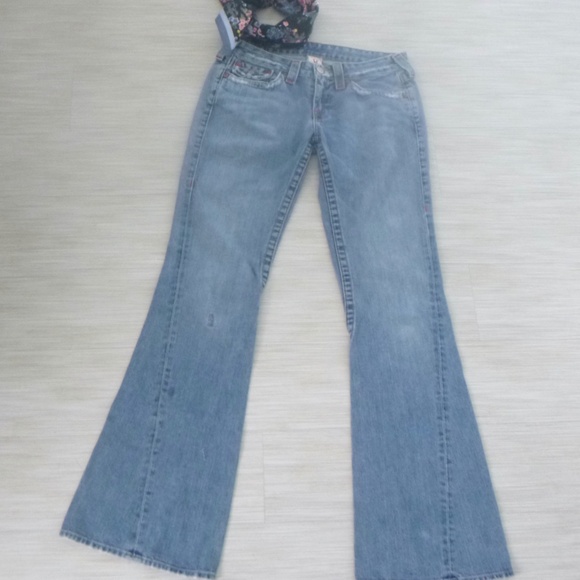 TRUE RELIGION ORIGINAL JOEY JEANS  size-29 FLARE  Made in U.S.A. w/BONUS BANDANA - Picture 16 of 16